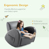 Kids Sofa Rocking Chair with Side Pocket, PU Leather Toddler Armchair for Children, Grey