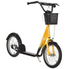 Youth Scooter, Kick Scooter with Adjustable Handlebars, Double Brakes, 16" Inflatable Rubber Tires, Basket, Cupholder, Mudguard Ages 5-12 years old, Orange