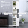 Tall Bathroom Storage Cabinet with Mirror, Wooden Freestanding Tower Cabinet with Adjustable Shelves, for Bathroom, or Living Room, White