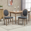 Vintage Armless Dining Chairs Set of 2, French Chic Side Chairs with Curved Backrest and Linen Upholstery for Kitchen, or Living Room, Grey