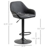 Bar Stools, Bar stools with Backs, Foot Rest, Round Base and Soft PU Leather for Kitchen, Bar, Swivel Bar Stools, Black