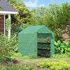 7' x 5' x 6' Walk-in Greenhouse PE Cover, 3-Tier Shelves, Steel Frame Hot house, Roll-Up Zipper Door for Flowers, Vegetables, Green