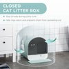 Cat Litter Box with Lid, Covered Litter Box for Indoor Cats with Tray, Scoop, Filter, 17" x 17" x 18.5", Green