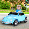 Licensed Volkswagen Beetle Electric Kids Ride-On Car 6V Battery Powered Toy with Remote Control Music Horn Lights MP3 for 3-6 Years Old Blue
