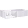 Wooden Whelping Box for Dogs for All Sized Dogs, Dog Whelping Pen with Adjustable Height Entrance Door, Large Puppy Playpen, 81" x 39" x 20", White