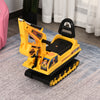 NO POWER Ride On Excavator Toy Tractors Digger Movable Scooter Walker Pretend Play Toddler Construction Truck Basket Storage For Boys Girls 3-8 Years Old, Yellow/Black