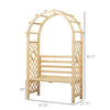 Wood Garden Arch with Bench Pergola Trellis for Vines/Climbing Plants, Perfect for the Backyard & Outdoor Space