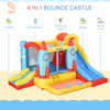 4-in-1 Kids Inflatable Bounce House Jumping Castle with 2 Slides, Climbing Wall, Trampoline & Water Pool Area