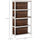 Modern 4 Tier Bookshelf Bookcase Utility Storage Shelf Organizer for Home Study Office with Display Rack  White/Walnut