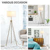 59.75" Floor Lamp Standing Lamp Fabric Lampshade E26 Lamp Holder Steel Tripod Living Room Gold