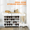 Modern Wine Storage Cabinet with 28-Bottle Wine Rack, Kitchen Sideboard with 2 Drawers for Home Bar, White