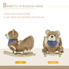 Kids Ride-On Rocking Horse Toy Bear Style Rocker with Fun Music & Soft Plush Fabric for Children 18-36 Months