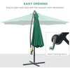 10' Cantilever Hanging Tilt Offset Patio Umbrella with UV & Water Fighting Material and a Sturdy Stand, Green