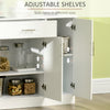 Modern Sideboard Cabinet, Buffet Cabinet with Aluminum Handle, Metal Hinge and Adjustable Shelves for Dining Room, Kitchen, Coffee Bar, White