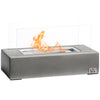 Tabletop Fireplace, 13" Concrete Alcohol Fireplace with Stainless Steel Lid, 0.04 Gal Max 195 Sq. Ft., Burns up to 45 Minutes, Light Grey