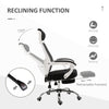 360° Swivel High Back Office Chair Adjustable Height Recliner with Retractable Footrest Home Office - Black/White