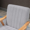 Accent Chairs with Seat and Back Cushion, Upholstered Arm Chair for Bedroom, Living Room Chair with  Wood Legs, Light Gray