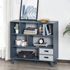 3-Tier Modern Bookcase Chest Open Shelves Cabinet Floor Standing Home Office Storage Furniture Shelving with Drawers