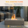 Tabletop Fireplace, 13" Concrete Alcohol Fireplace with Stainless Steel Lid, 0.04 Gal Max 195 Sq. Ft., Burns up to 45 Minutes, Light Grey