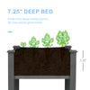 34" Raised Garden Bed, Elevated Wooden Planter Box with Holes for Vegetables, Herb, Flowers for Backyard, Dark Gray