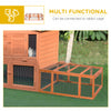 Large Wooden Rabbit Hutch Bunny Hutch Small Animal Habitat Enclosure Outdoor Run and Lockable Doors, Natural