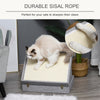 Wooden Cat House Foldable Kitten Cave 2 In 1 Condo Pet Bed with Soft Removable Cushions Suitcase Style Easy to Carry Grey
