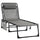 Grey Reclining Lounge Chair, Portable Sun Lounger, Folding Camping Cot, with Adjustable Backrest and Removable Pillow, for Patio, Garden, Beach