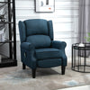 Wingback Heated Vibrating Accent Sofa Vintage Upholstered Massage Recliner Chair Push-back with Remote Controller, Blue