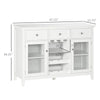 Glass Door Kitchen Sideboard, Buffet Cabinet with 6-Bottle Wine Rack and Stemware Racks, Coffee Bar Cabinet for Living Room, Dining Room