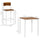 Modern 3 Piece Dining Set,  Dining Room Set with Wood Grain Effect, 2 Chairs, and Smooth Surface, Small Dining Table for 2, Brown/White