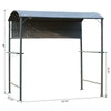 7FT Grill Gazebo BBQ Canopy with Sun Shade Panel Side Awning, 2 Exterior Serving Shelves, 5 Hooks for Patio Lawn Backyard