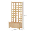 Raised Bed With Trellis Standing Lattice Panels For Plants Flowers Or Vine Garden Outdoor Indoor 23.5" X 11.5" X 49.25", Natural