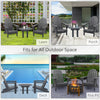 3 Piece Patio Furniture Set, 2 Folding Adirondack Chairs with Side Table Plastic Lounger Fire Pit Seating All Weather, for Lawn,  Dark Grey