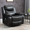 PU Leather Massage Recliner Chair, Swivel Rocker Sofa with Remote Control, Footrest, Padded Seat for Living Room, Bedroom, Black