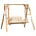 6.5' Outdoor Rustic Loveseat Solid Wood Natural Log Garden Swing Natural