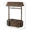 Wooden Wishing Well Raided Garden Bed, Rustic Planters for Outdoor Plants, Patio Ornamental for Herb/Vegetables, Rustic Brown