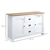 White Buffet Cabinet with Drawers, Dining Buffet Cabinet with Adjustable Shelves