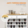 Modern Wine Storage Cabinet with 28-Bottle Wine Rack, Kitchen Sideboard with 2 Drawers for Home Bar, White