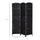 6' Tall Wicker Weave 3 Panel Room Divider Wall Divider, Black
