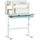 Kids Desk, Height Adjustable Children School Study Table, Student Writing Desk with Tilt Desktop, Drawer, Storage Shelf, Pen Holder, Blue