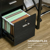 Lateral File Cabinet with Wheels, Mobile Printer Stand with Open Shelves and Drawers for A4 Size Documents, Black