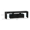 High Gloss TV Stand Cabinet with Remote Controlled LED Lights, Media TV Console Table with Storage Compartment for TVs up to 65", Black