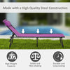 Outdoor Folding Chaise Lounge Chair Portable Lightweight Reclining Garden Sun Lounger with 4-Position Adjustable Backrest for Patio, Purple
