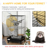 Small Animal Cage Habitat for Ferret with Wheels Hammocks Tunnels and 3 Doors, Black