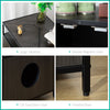 Cat Litter Box Enclosure Hidden Cat Furniture Cabinet Indoor Cat Washroom Double-door Nightstand End Table with Cat Hole Storage Shelf Black