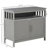 Kitchen Sideboard, Buffet Cabinet, Wooden Storage Console Table with 2-Level Cabinet and Open Shelf, Grey