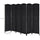 6' Tall Wicker Weave 6 Panel Room Divider Wall Divider, Black