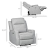 Electric Power Recliner Armchair with USB Charging Station, Sofa Recliner with Linen Upholstered Seat and Retractable Footrest, Gray