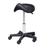 Adjustable Hydraulic Swivel Salon Massage Spa Seat Tattoo Parlor Rolling Saddle Stool with PU Leather - Black