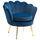 Modern Velvet-Touch Fabric Accent Chair Leisure Club Chair with Gold Metal Legs for Living Room  Blue